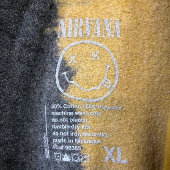 Nirvana Nevermind Grunge Band Split Dye Oversized Hoodie Size Extra Large - Picture 4 of 4